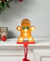 Glitzhome 7.25" Marquee Led Gingerbread Man Christmas Stocking Holder