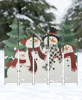 Glitzhome 41.5" Metal Snowman Family Combo Yard Stake