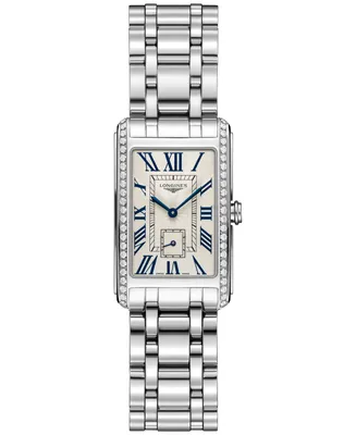 Longines Women's Swiss Automatic DolceVita Diamond (1/2 ct. t.w.) Stainless Steel Bracelet Watch 23x37mm