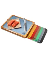 Seville Classics Bamboo Cutting Board & Flexible Food Mats Set