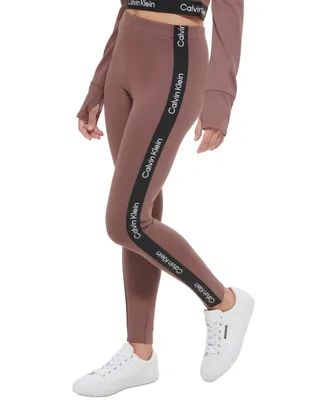 Calvin Klein Performance Women's Minimal Logo Tape High-Waist Full Length Leggings