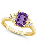 Gemstone and Diamond (1/5 ct. t.w.) Ring 14k Gold