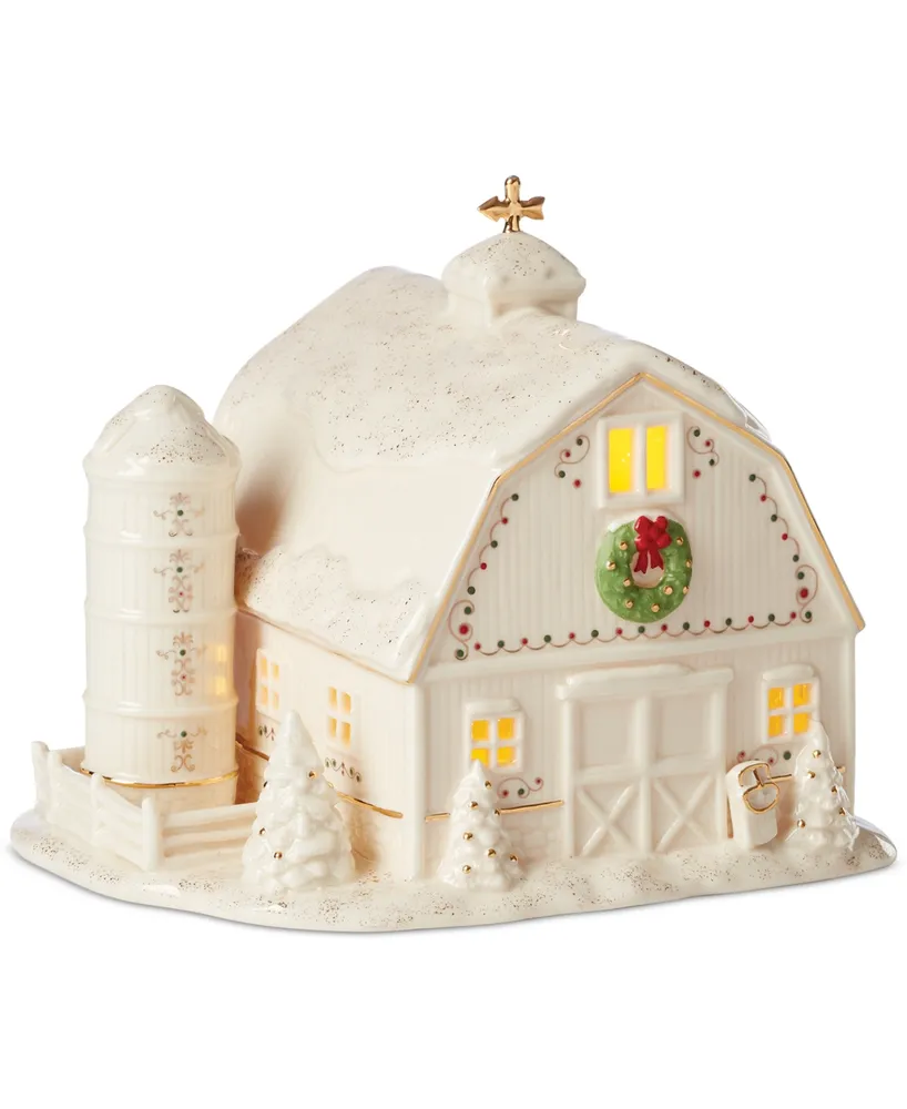 Lenox Mistletoe Park Light-Up Barn, Exclusively at Macy's