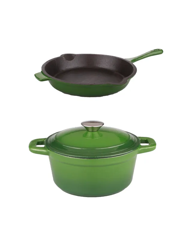 Neo Cast Iron Grill Pan, Fry Pan and 3 Quart Dutch Oven, Set of 3