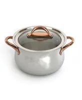 Ouro Casserole with Glass Lid, 8" - Silver