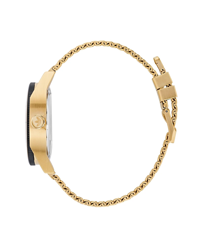 adidas Unisex Three Hand Edition Two Gold-Tone Mesh Strap Watch 42mm