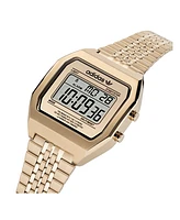 adidas Unisex Digital Two Gold-Tone Stainless Steel Bracelet Watch 36mm