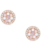 Val Mosaic Mother of Pearl Stud Earring - Rose Gold