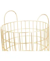 Contemporary Storage Baskets, Set of 2 - Gold