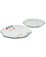 Winterberry Holiday Platters, Set of 2