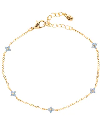 Girls Crew Blue Blossom Love Bracelet - Gold
