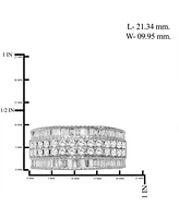 Diamond Round & Baguette Multirow Band (1 ct. t.w.) 14k White or Yellow Gold