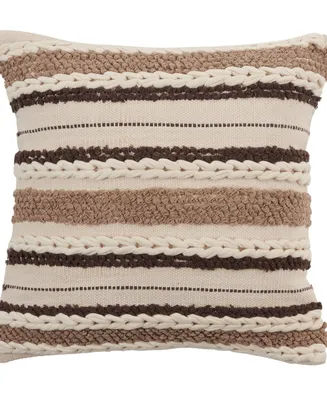 Saro Lifestyle Striped Woven Decorative Pillow, 20" x 20"