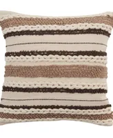 Saro Lifestyle Striped Woven Decorative Pillow, 20" x 20"