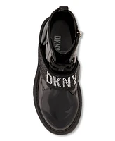 Dkny Big Girls Elastic Logo Strap Moto Boots