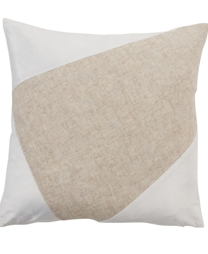 Saro Lifestyle Velvet-Like Geometric Decorative Pillow, 18" x 18"