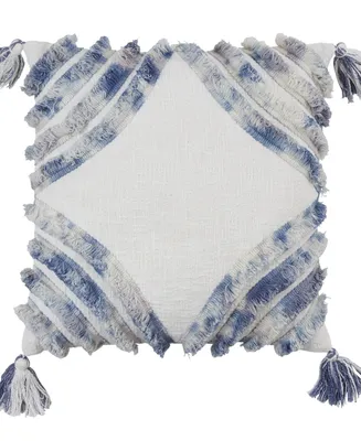 Saro Lifestyle Dual-Tone Tufted Diamond Decorative Pillow, 18" x