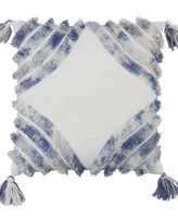 Saro Lifestyle Dual-Tone Tufted Diamond Decorative Pillow, 18" x