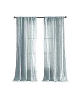 French Connection Charter Crushed Semi-Sheer Rod Pocket Window Curtain Pair, 84" x 50"