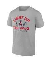 Men's Fanatics Heathered Gray Los Angeles Angels Iconic Go for Two T-shirt