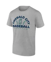 Men's Fanatics Heathered Gray Seattle Mariners Iconic Go for Two T-shirt