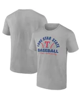 Men's Fanatics Heather Gray Texas Rangers Iconic Go For Two T-shirt