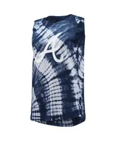 Women's Touch Navy Atlanta Braves Money Ball Tie-Dye Tank Top