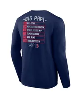 Men's Fanatics David Ortiz Navy Boston Red Sox Stats Resume Long Sleeve T-shirt