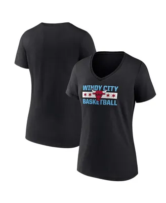 Women's Fanatics Black Chicago Bulls Hometown Collection T-shirt