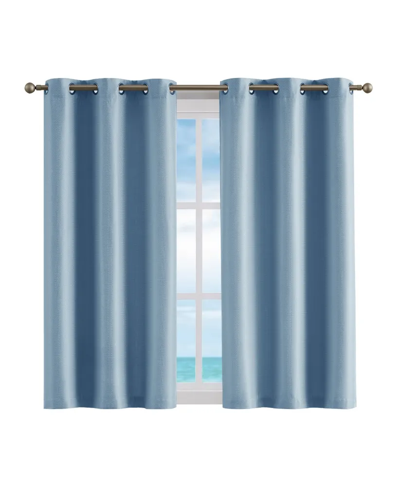 Nautica Milton Thermal Woven Room Darkening Grommet Window Curtain Panel Set