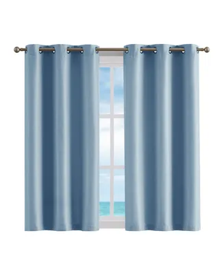 Nautica Milton Thermal Woven Room Darkening Grommet Window Curtain Panel Set