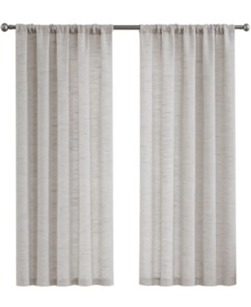 Nautica Caspian Light Filtering Textured Rod Pocket Window Curtain Panel Pair Collection