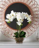 Nearly Natural Triple Phalaenopsis Orchid in Glass Vase