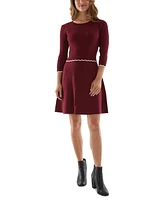 Bcx Juniors' Scalloped-Trimmed Sweater Dress