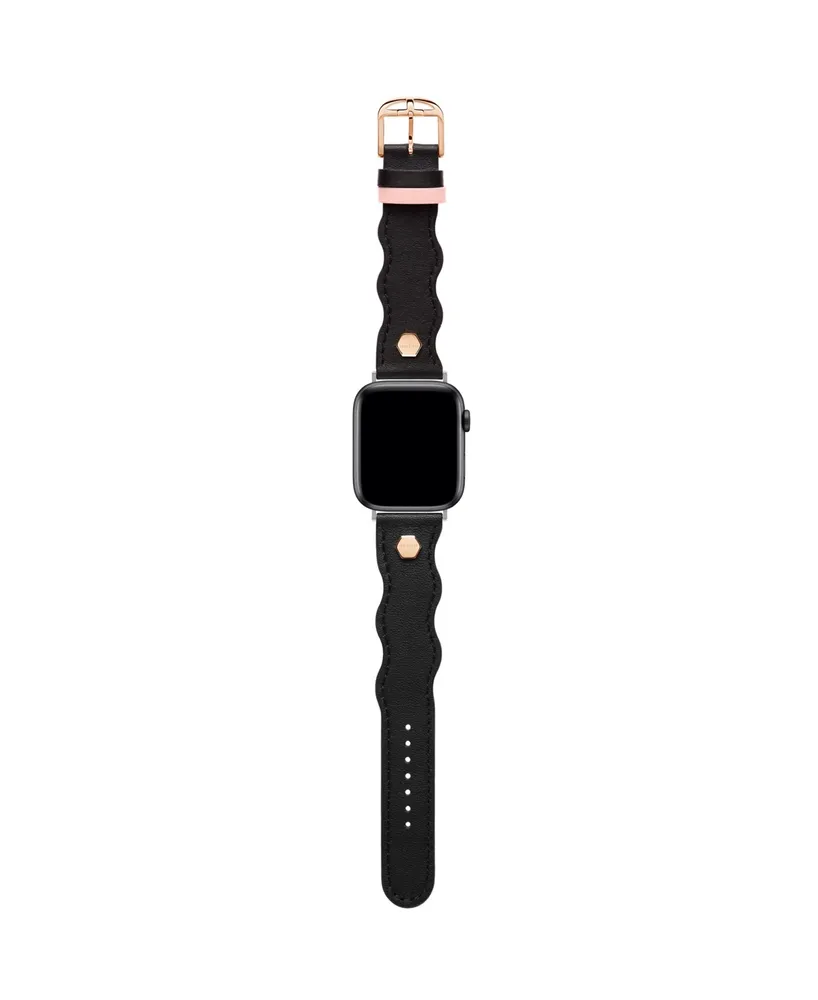 Ted Baker Women's Ted Wavy Design Black Leather Strap