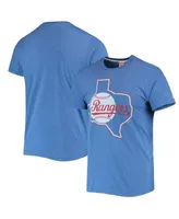 Men's Homage Royal Texas Rangers Hand-Drawn Logo Tri-Blend T-shirt