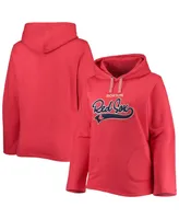 Women's Soft as a Grape Red Boston Sox Plus Side Split Pullover Hoodie