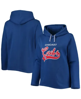 Women's Soft as a Grape Royal Chicago Cubs Plus Side Split Pullover Hoodie