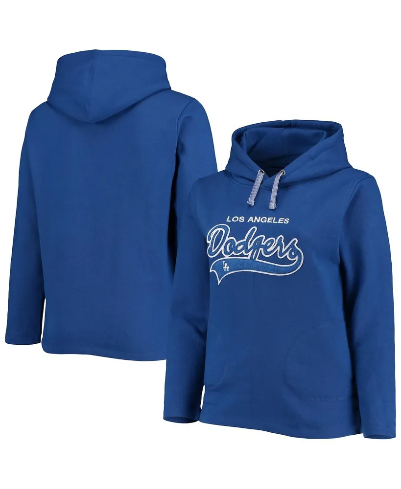 Women's Soft as a Grape Royal Los Angeles Dodgers Plus Side Split Pullover Hoodie