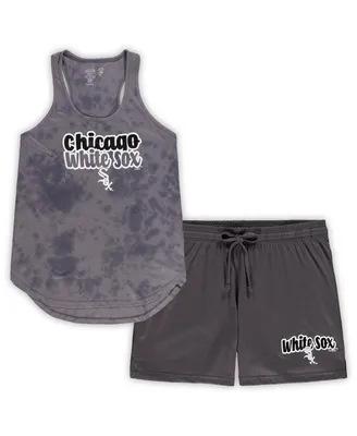 Women's Concepts Sport Charcoal Chicago White Sox Plus Cloud Tank Top and Shorts Sleep Set