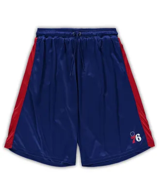 Men's Fanatics Royal, Red Philadelphia 76ers Big and Tall Performance Shorts