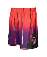 Men's Mitchell & Ness Red, Purple Toronto Raptors 1998/99 Hardwood Classics Fadeaway Reload 3.0 Swingman Shorts