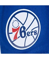 Men's Mitchell & Ness Red, Royal Philadelphia 76ers 1996/97 Hardwood Classics Fadeaway Reload 3.0 Swingman Shorts