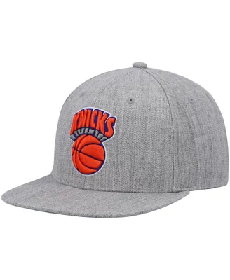 Men's Mitchell & Ness Heathered Gray New York Knicks Hardwood Classics Team 2.0 Snapback Hat