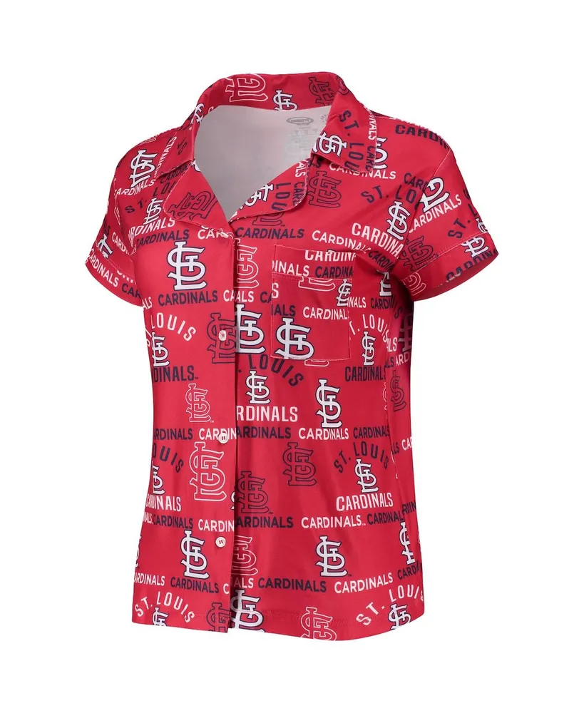 Women's Concepts Sport Red St. Louis Cardinals Flagship Allover Print Top and Shorts Sleep Set