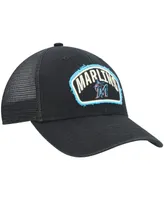 Men's '47 Black Miami Marlins Cledus Mvp Trucker Snapback Hat