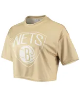 Women's Tan Brooklyn Nets Sand Crop Top