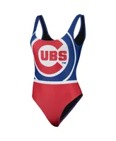 Women's Foco Royal Chicago Cubs Team One-Piece Bathing Suit