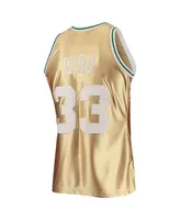 Men's Mitchell & Ness Larry Bird Gold Boston Celtics 75th Anniversary 1985-86 Hardwood Classics Swingman Jersey