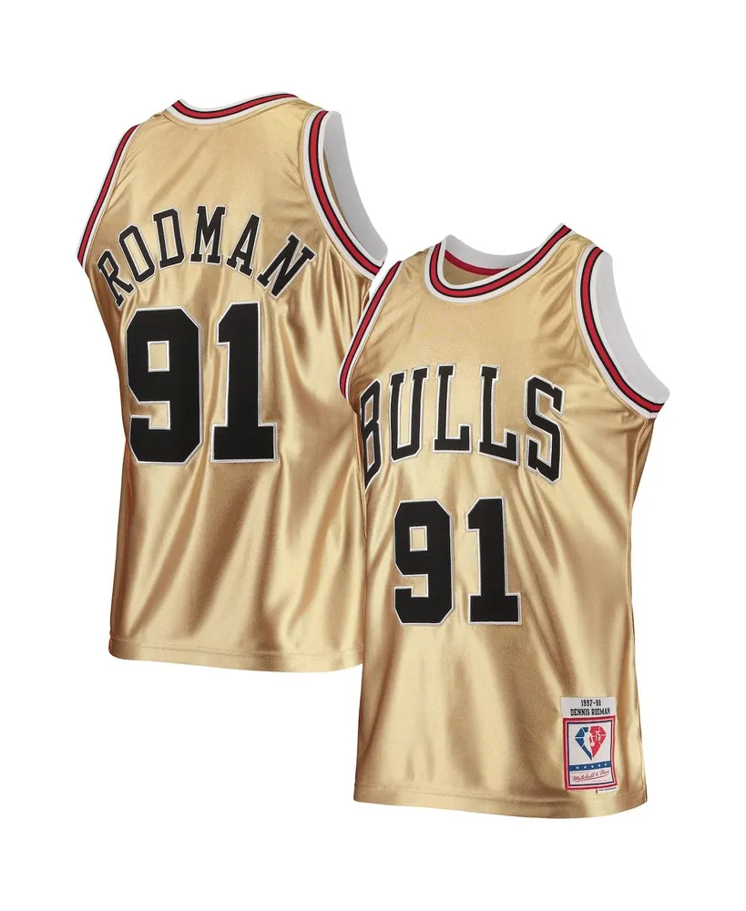 Men's Chicago Bulls Dennis Rodman Mitchell & Ness Black Team Big & Tall  Hardwood Classics 1997/98 Swingman Jersey